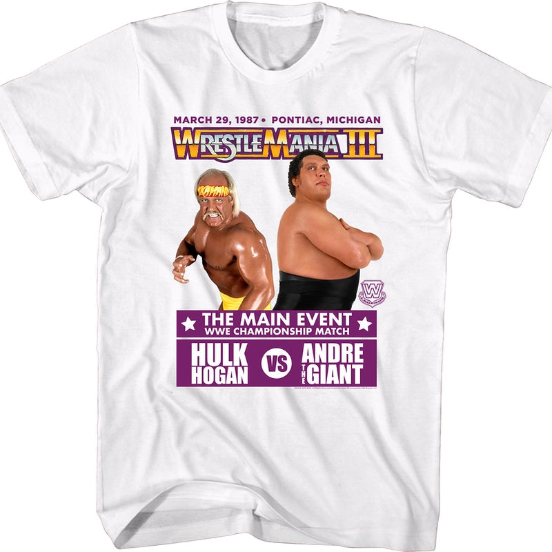 Hulk Hogan vs Andre The Giant WrestleMania III T-Shirt