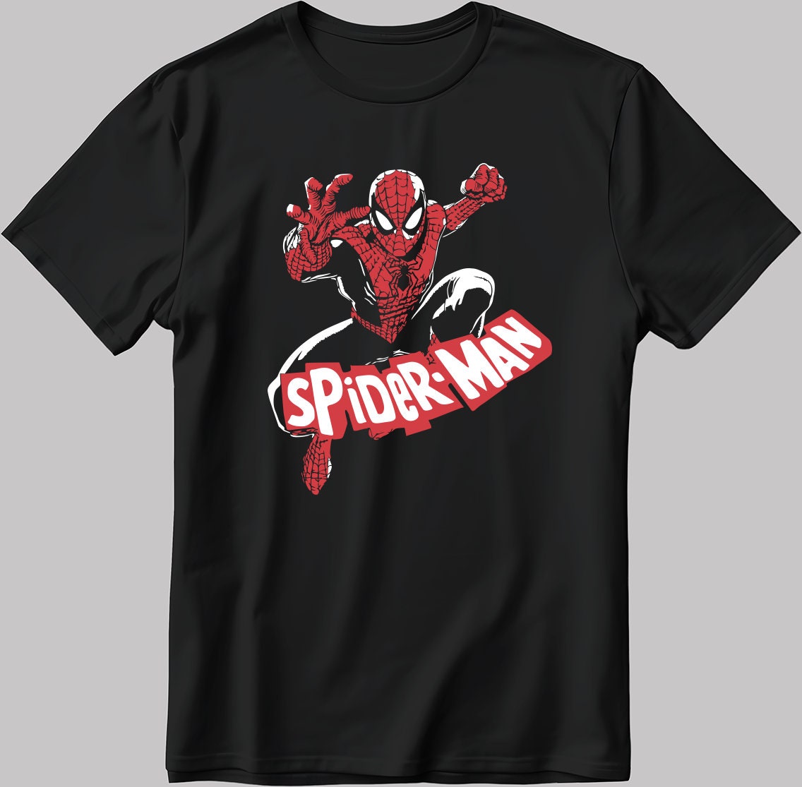 Spider Man Cool Poster Short Sleeve White-Black Men's / Women's T Shirt U460