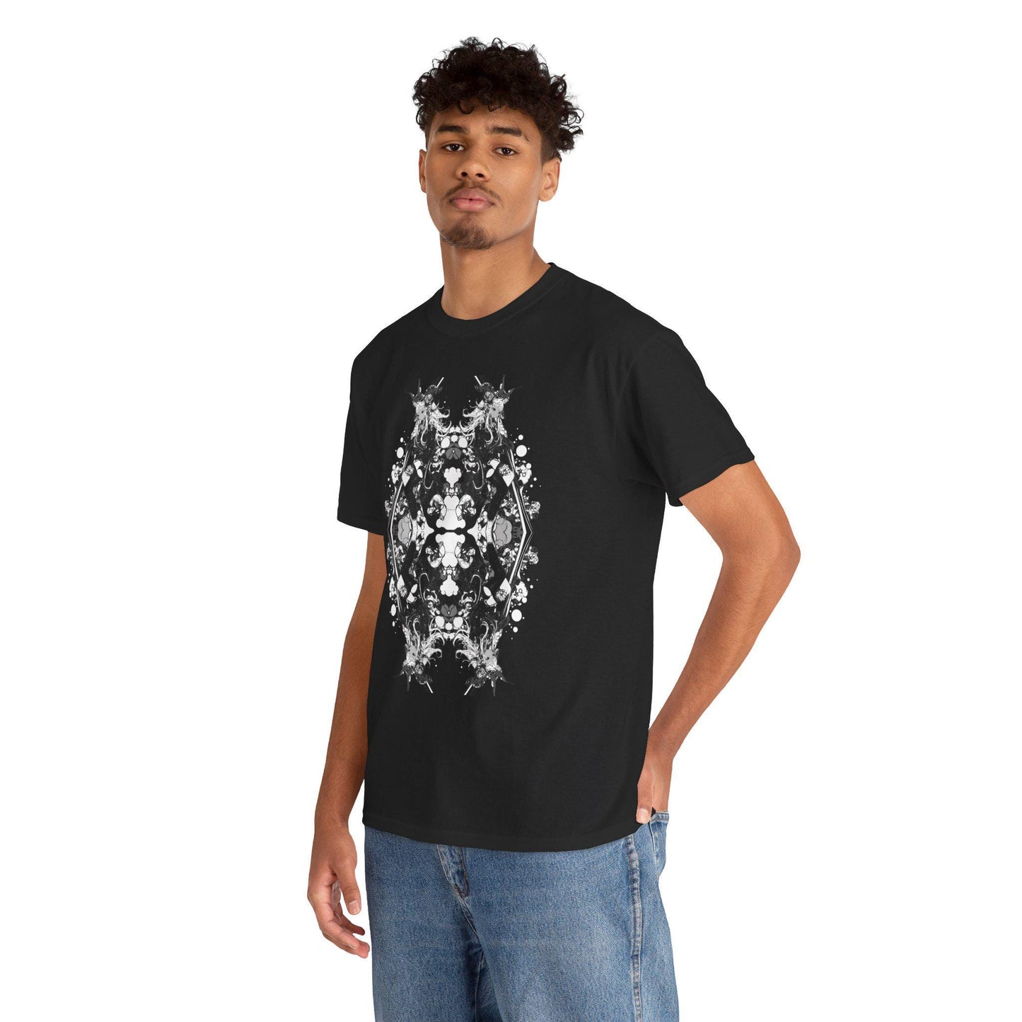 B&W Chrome Girl Kaleidoscope T | Graphic Tee | Streetwear | Graphic Tee | Casual Apparel | Streetwear Shirt | Trippy T Shirt | Unisex Tee