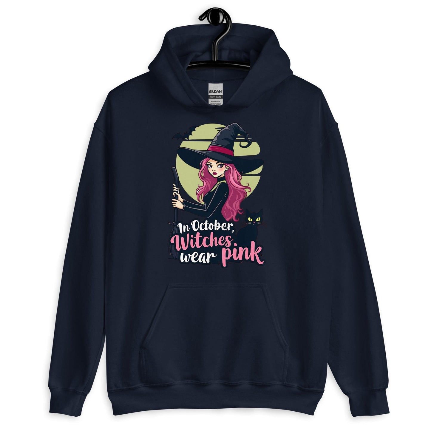 In October Witches Wear Pink Unisex Pullover Hoodie