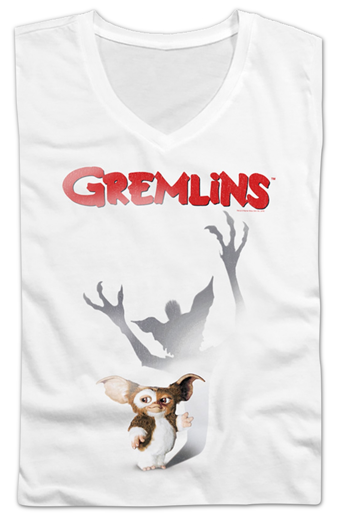 Ladies Shadow Poster Gremlins V-Neck Shirt