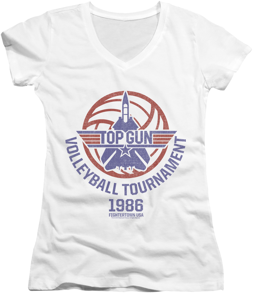 Ladies Volleyball Tournament Top Gun V-Neck Shirt