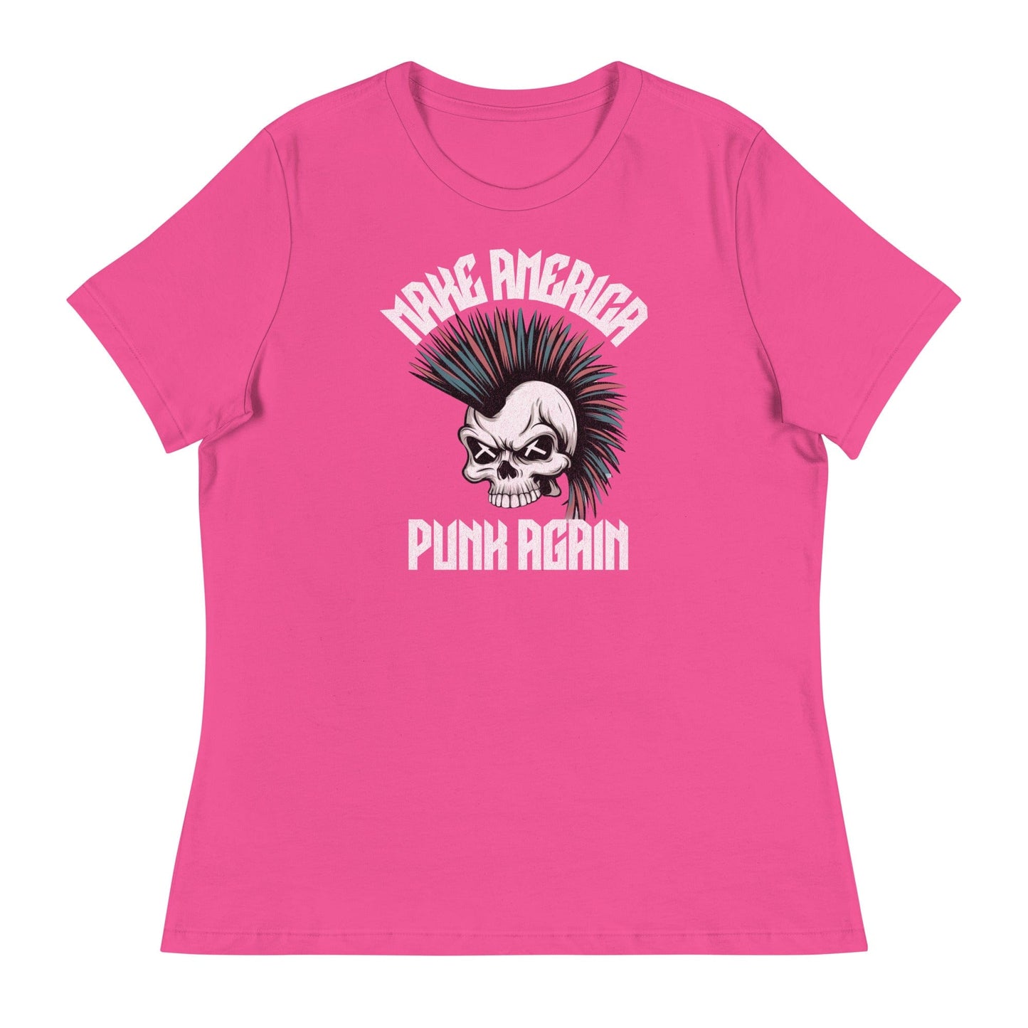 Make America Punk Again Mohawk Skull Women's Relaxed T-Shirt