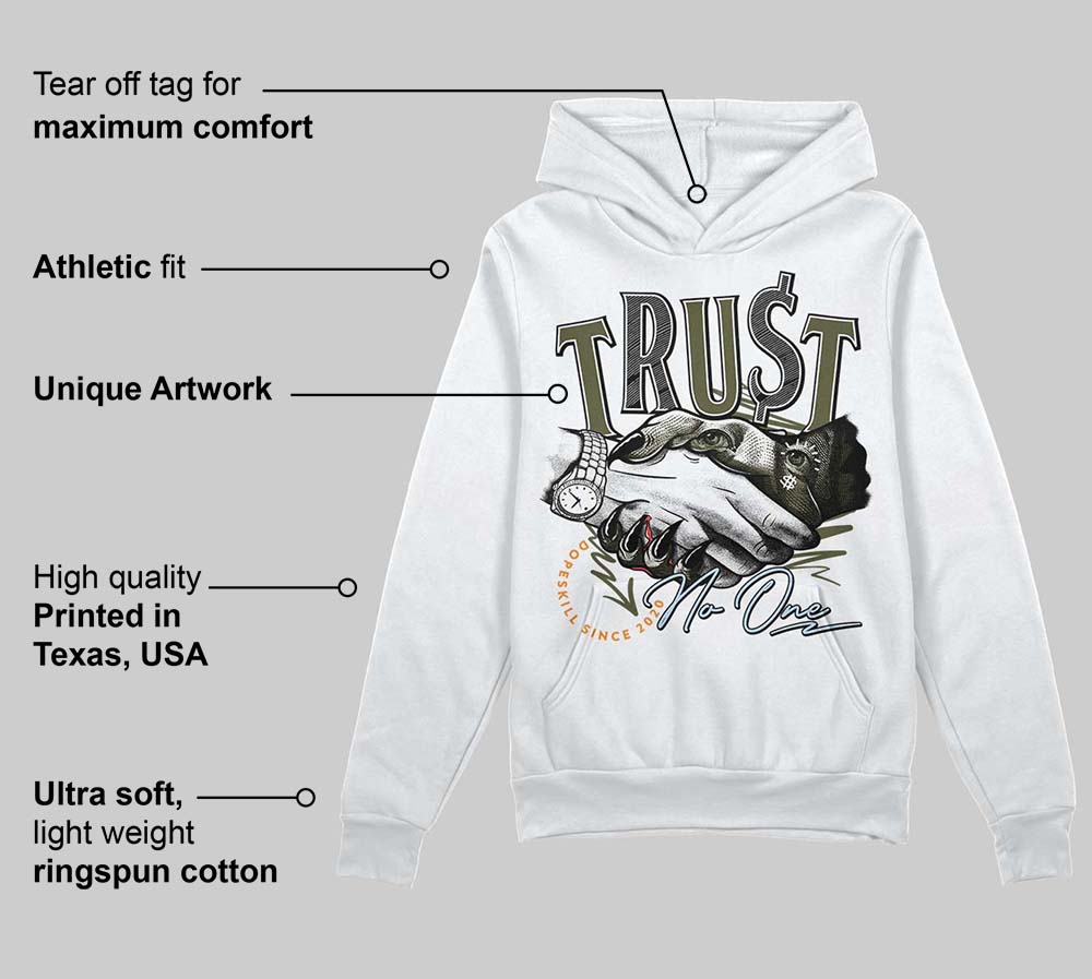 Olive 5s DopeSkill Hoodie Sweatshirt Trust No One Graphic