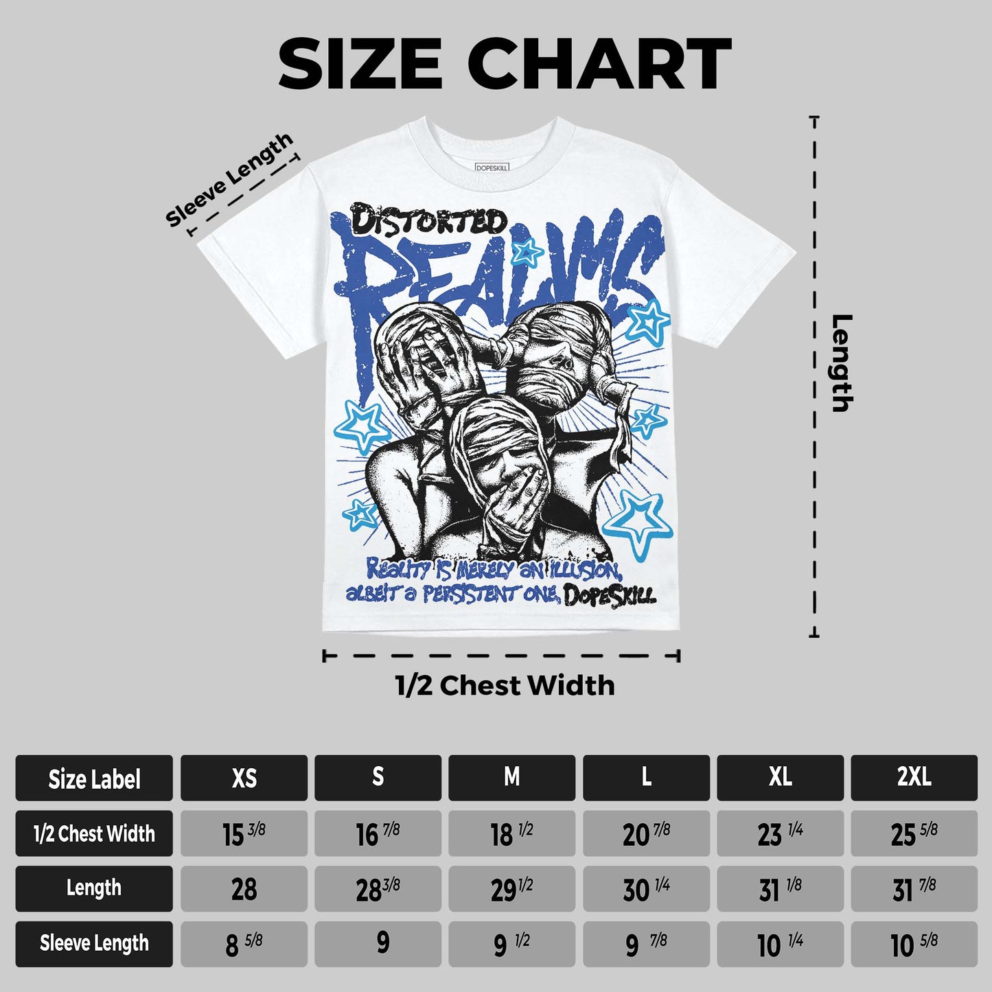 Royal Blue Collection DopeSkill Oversize Print T-Shirt Distorted Realms Graphic