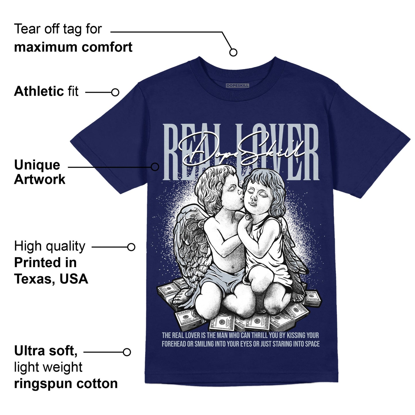 Midnight Navy 11s DopeSkill T-shirt Real Lover Graphic
