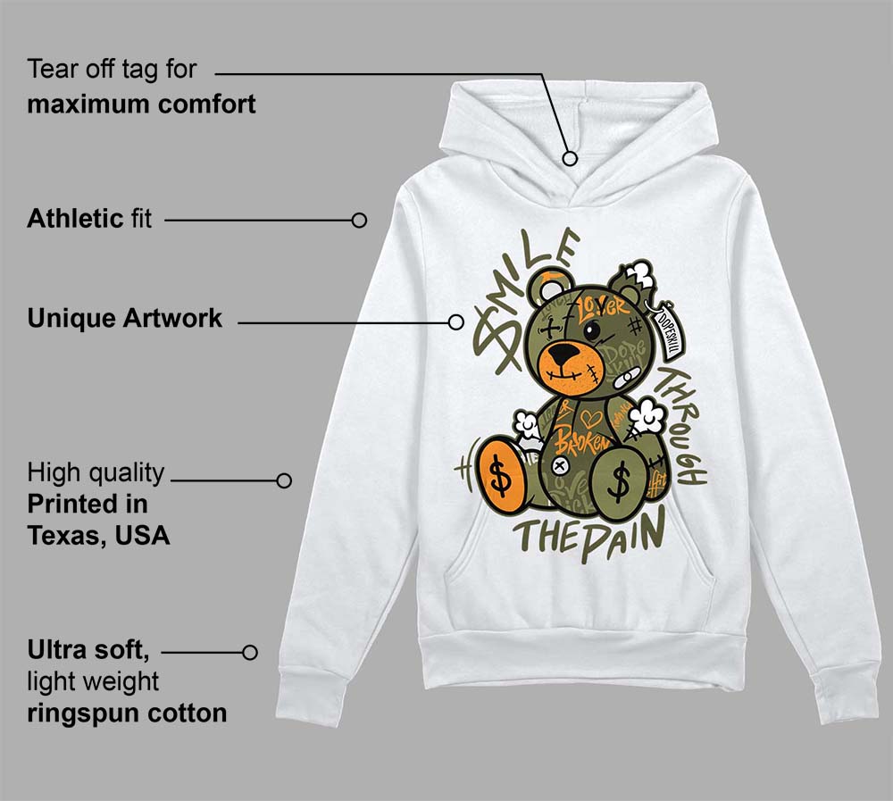 Olive 5s DopeSkill Hoodie Sweatshirt Smile Through The Pain Graphic