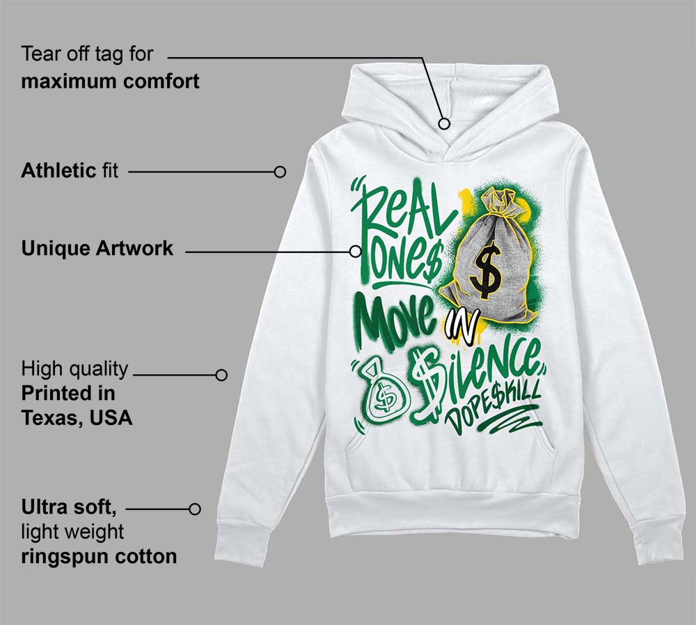 Green Collection DopeSkill Hoodie Sweatshirt Real Ones Move In Silence Graphic