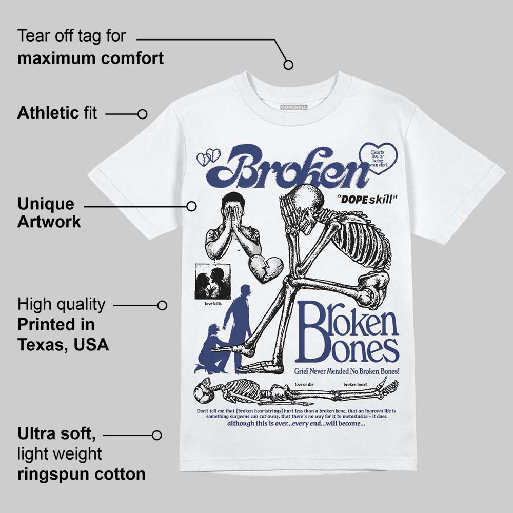 Rare Air Deep Royal Blue 1s DopeSkill T-Shirt Broken Bones Graphic