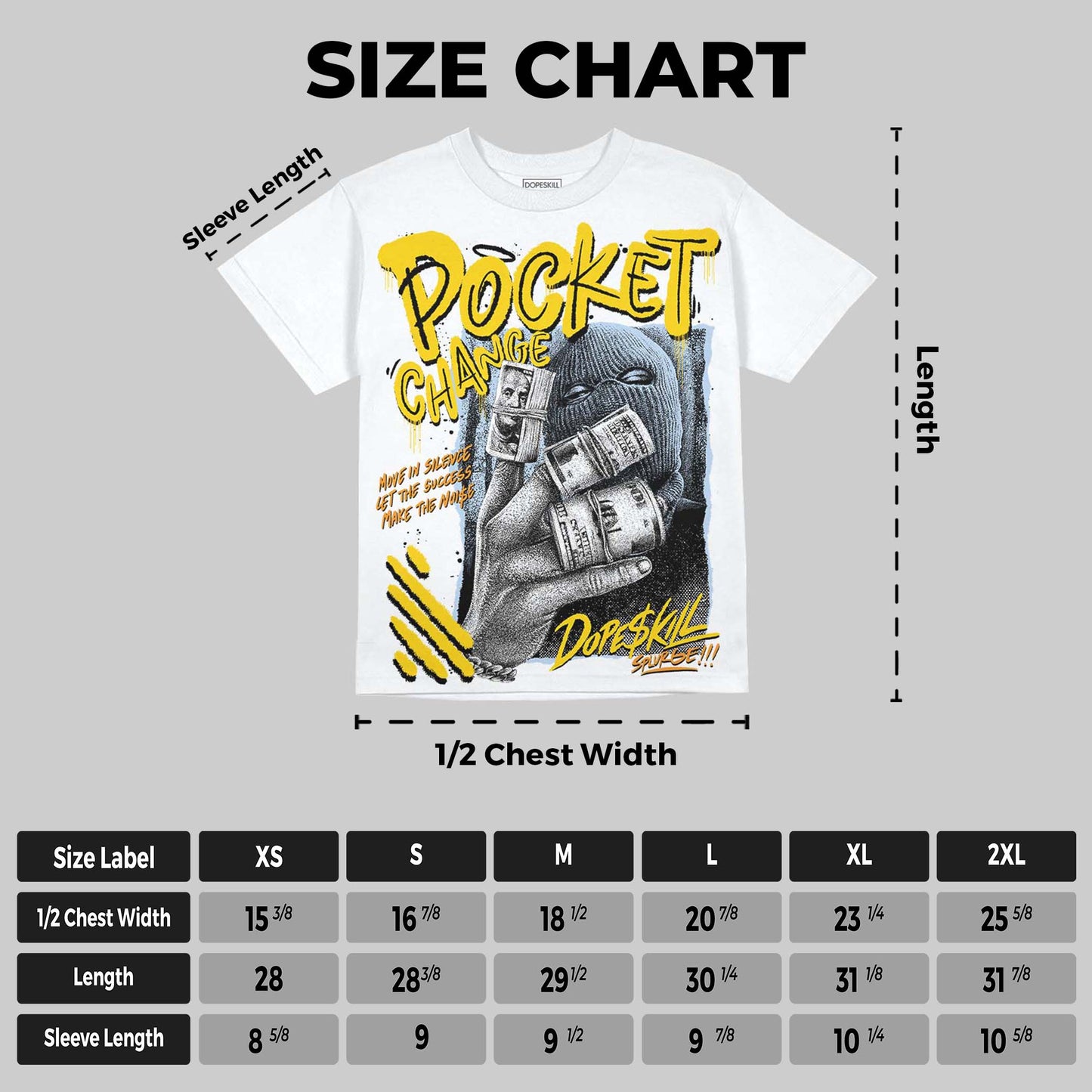Yellow Ochre 6s DopeSkill Oversize Print T-Shirt Pocket Change Graphic