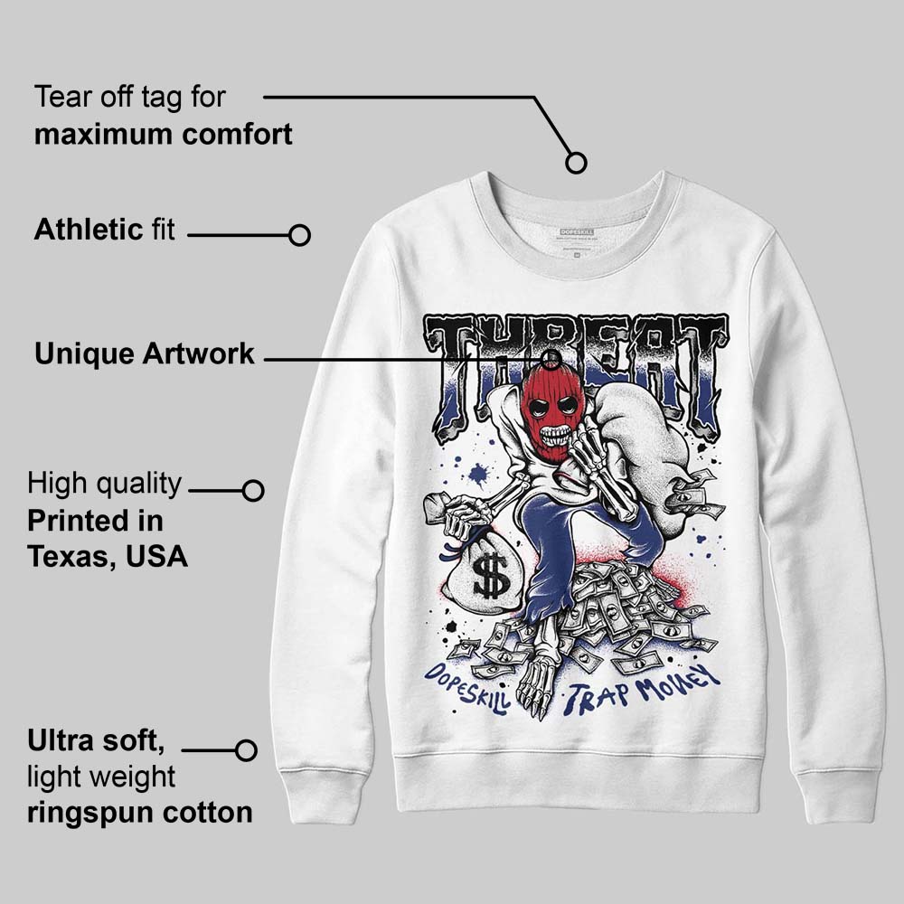 Rare Air Deep Royal Blue 1s DopeSkill Sweatshirt Threat Graphic