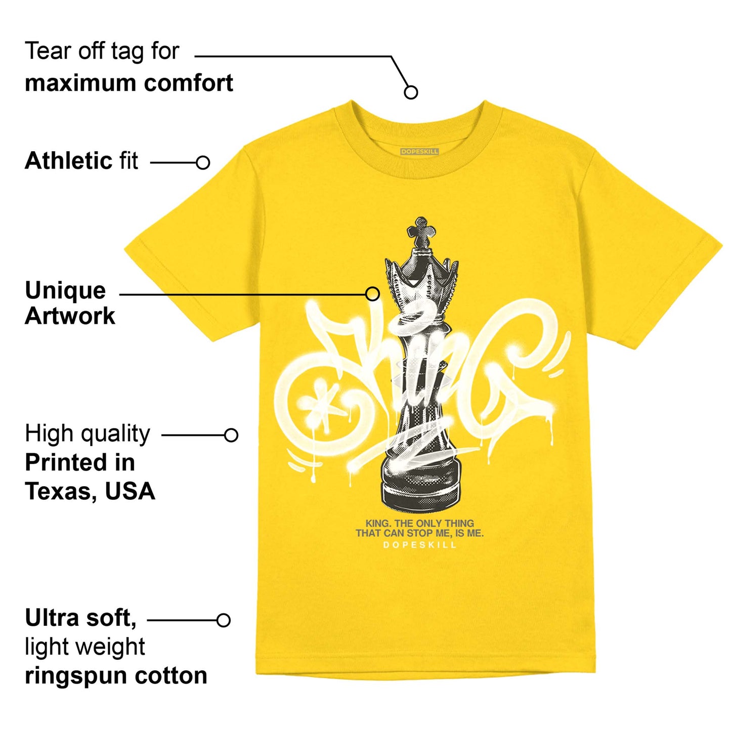 Lightning 4s DopeSkill Tour Yellow T-shirt King Chess Graphic