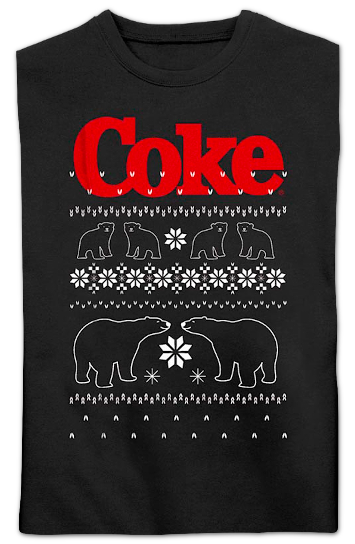 Polar Bear Outlines Faux Ugly Christmas Sweater Coca-Cola Sweatshirt