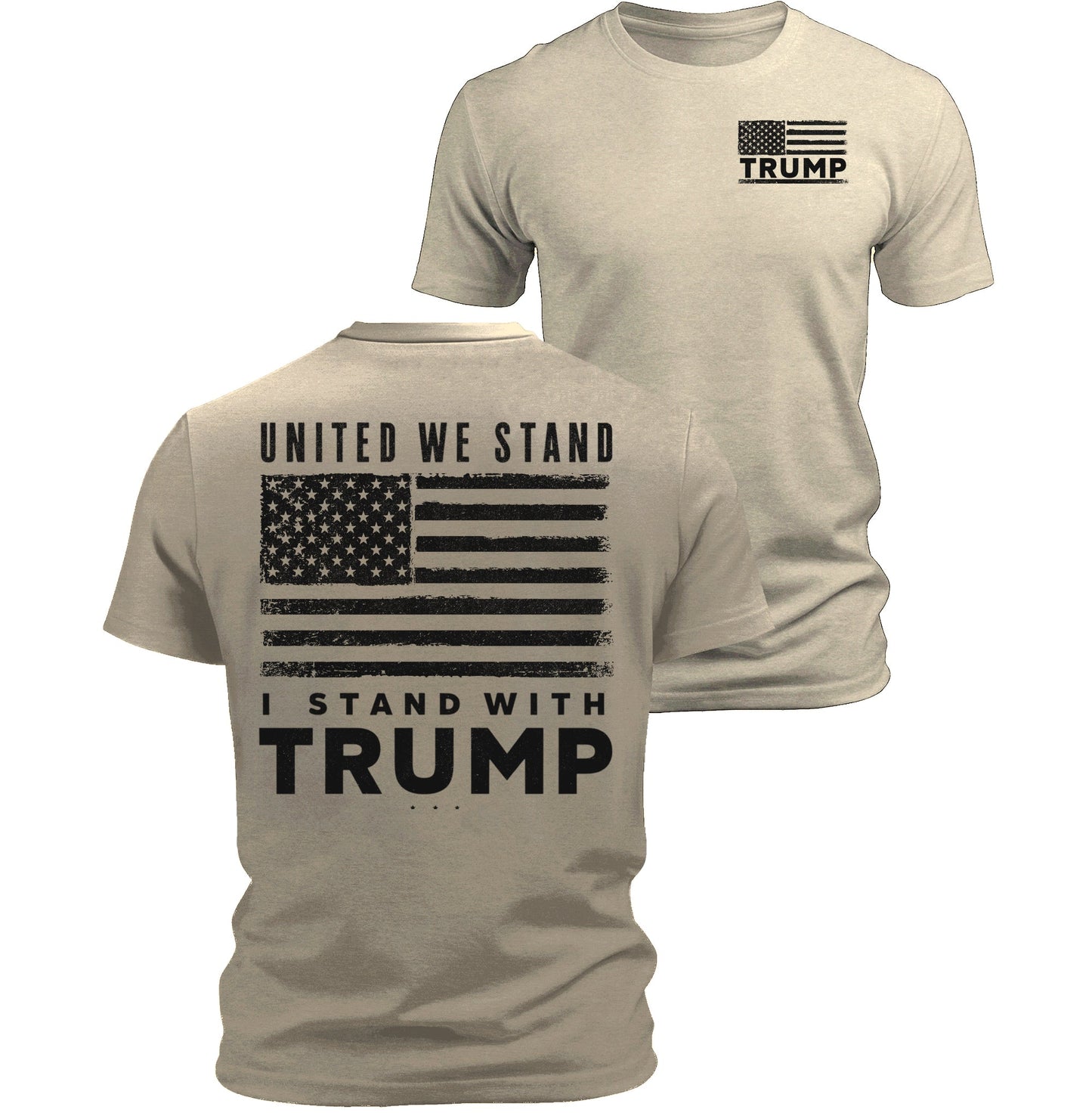 I Stand With Trump T-Shirt Back Print Patriotic USA Unisex Graphic Tee