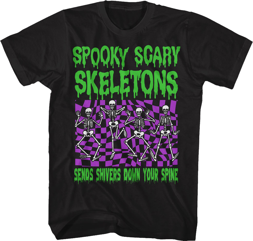 Sends Shivers Down Your Spine Spooky Scary Skeletons T-Shirt