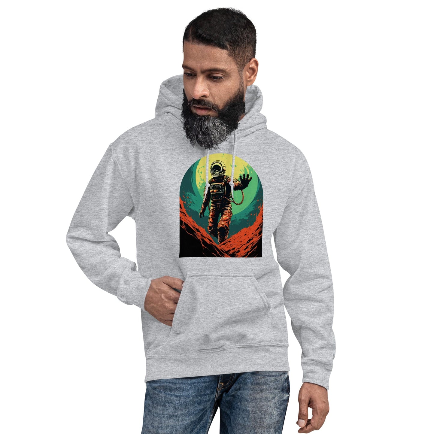 Skeleton Astronaut 50s Retro Sci Fi Horror Pullover Hoodie