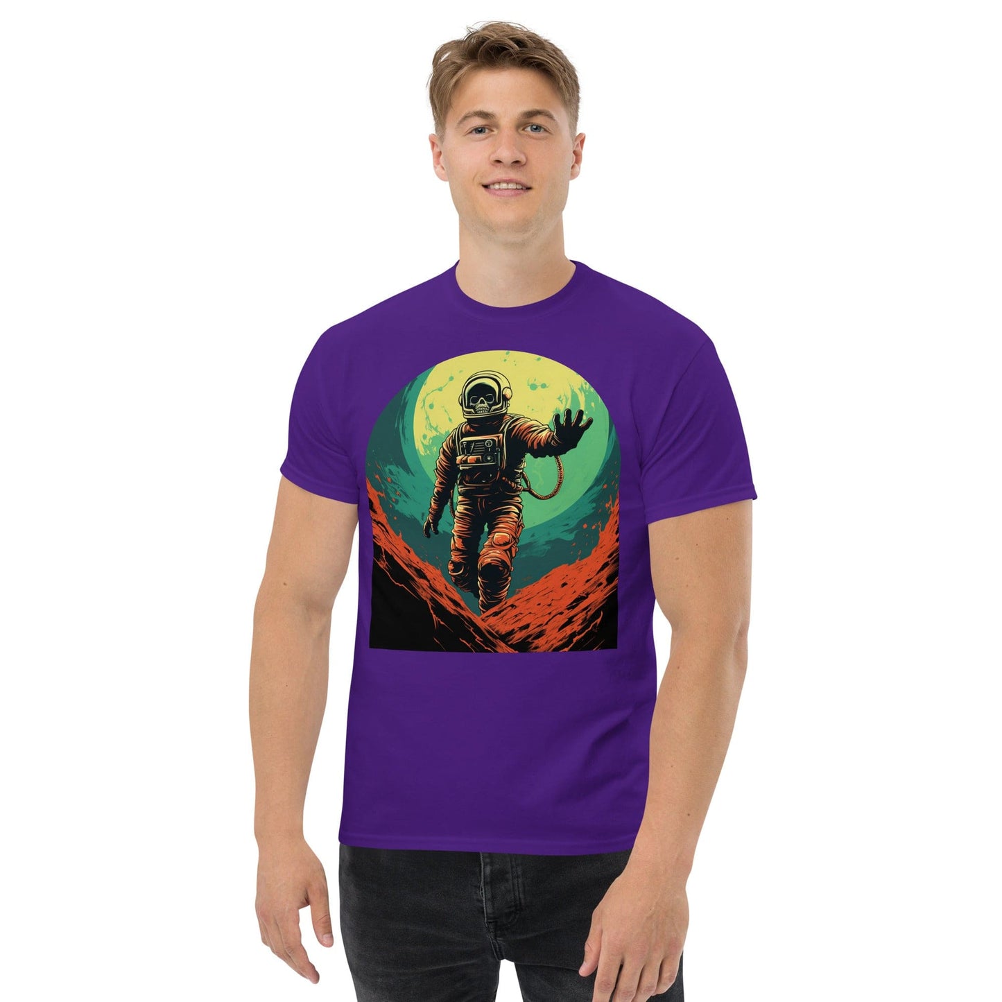 Skeleton Astronaut 50s Retro Sci Fi Horror T-Shirt