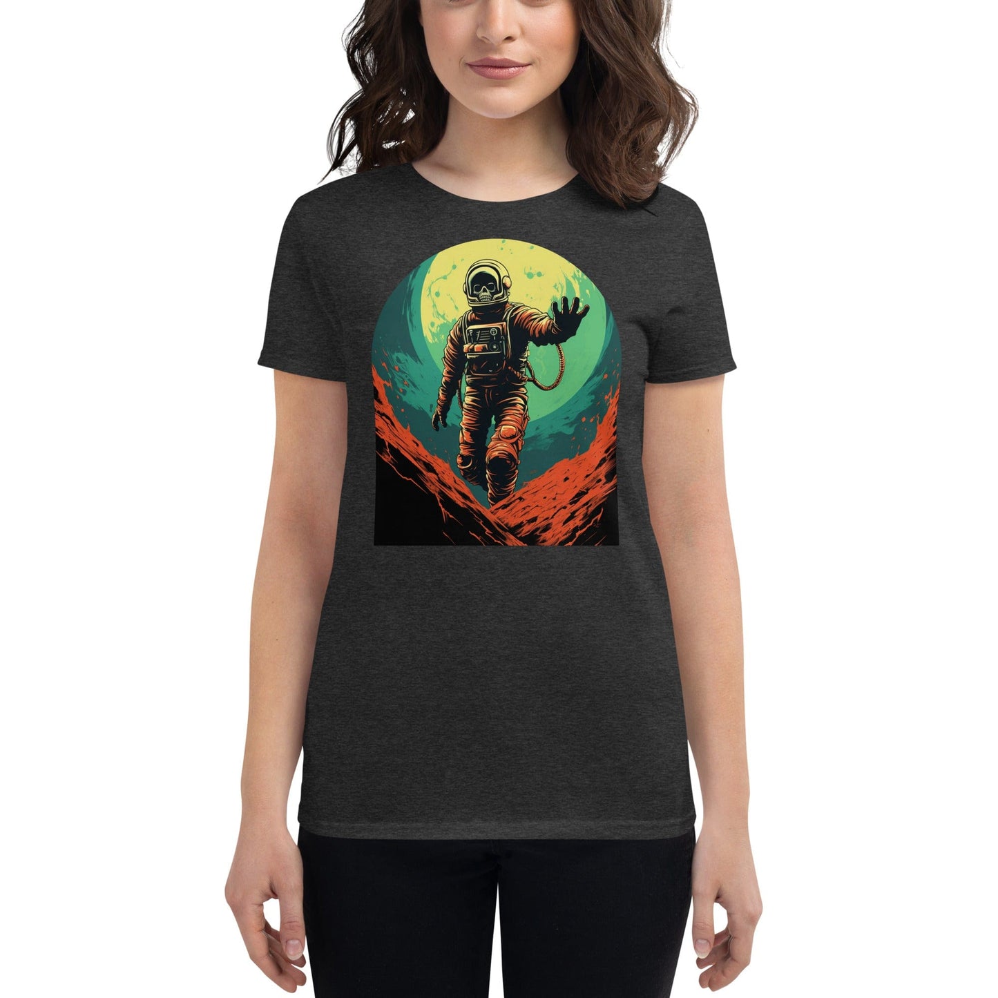 Skeleton Astronaut 50s Sci Fi Horror Women's Premium T-Shirt