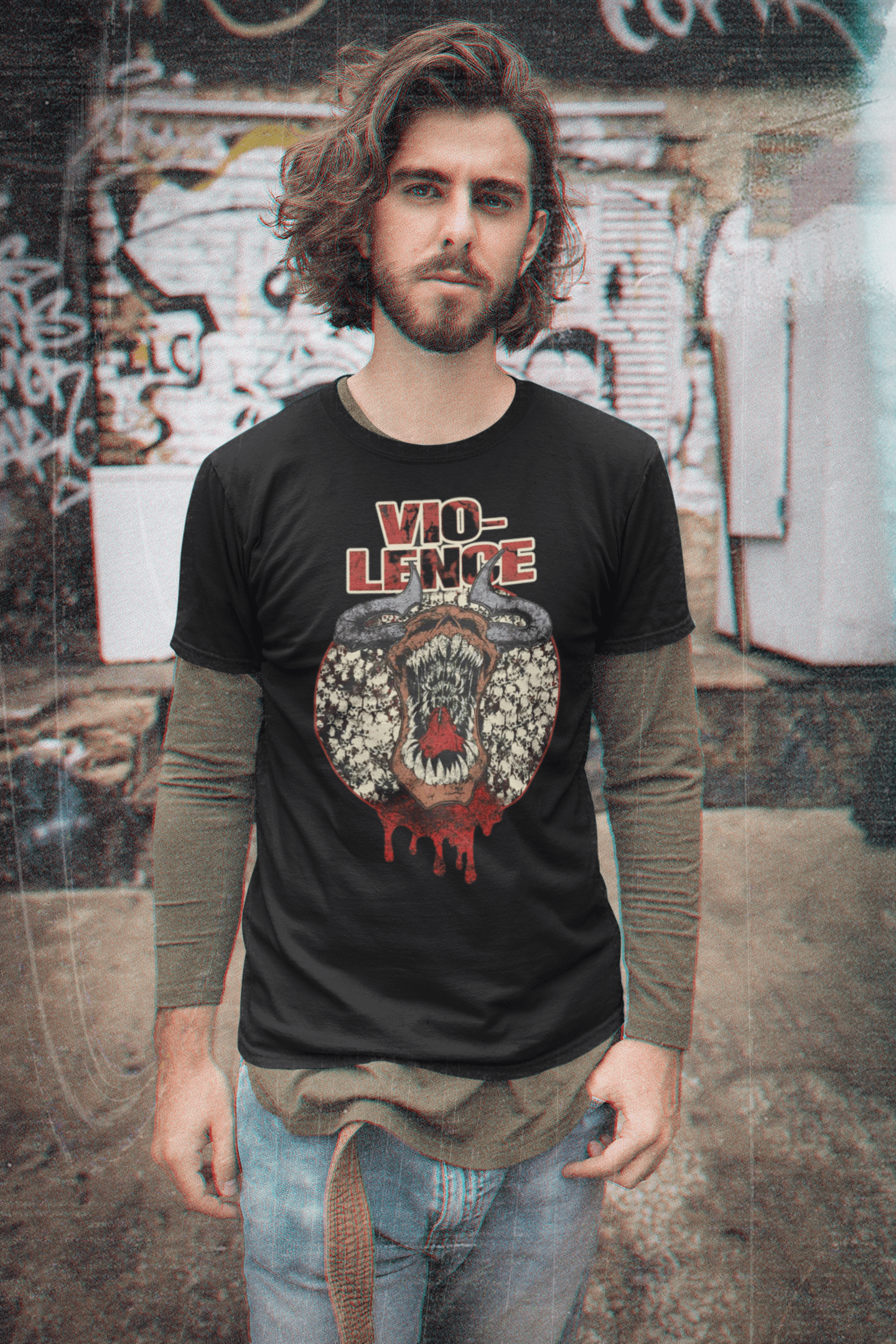 Vio-lence Face Black T-Shirt