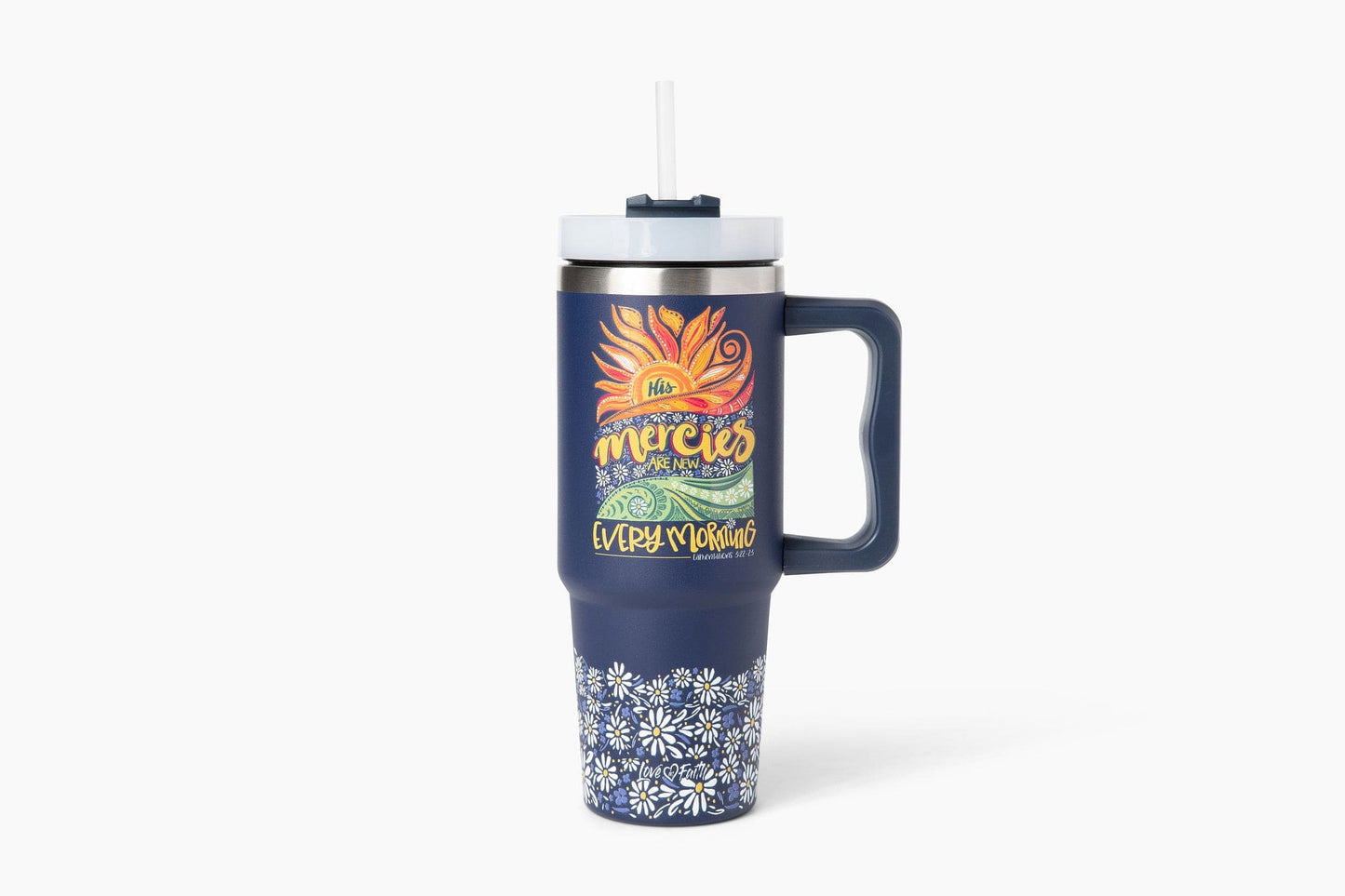 His Mercies are New Sunrise Stainless Steel 30oz Tumbler With Handle