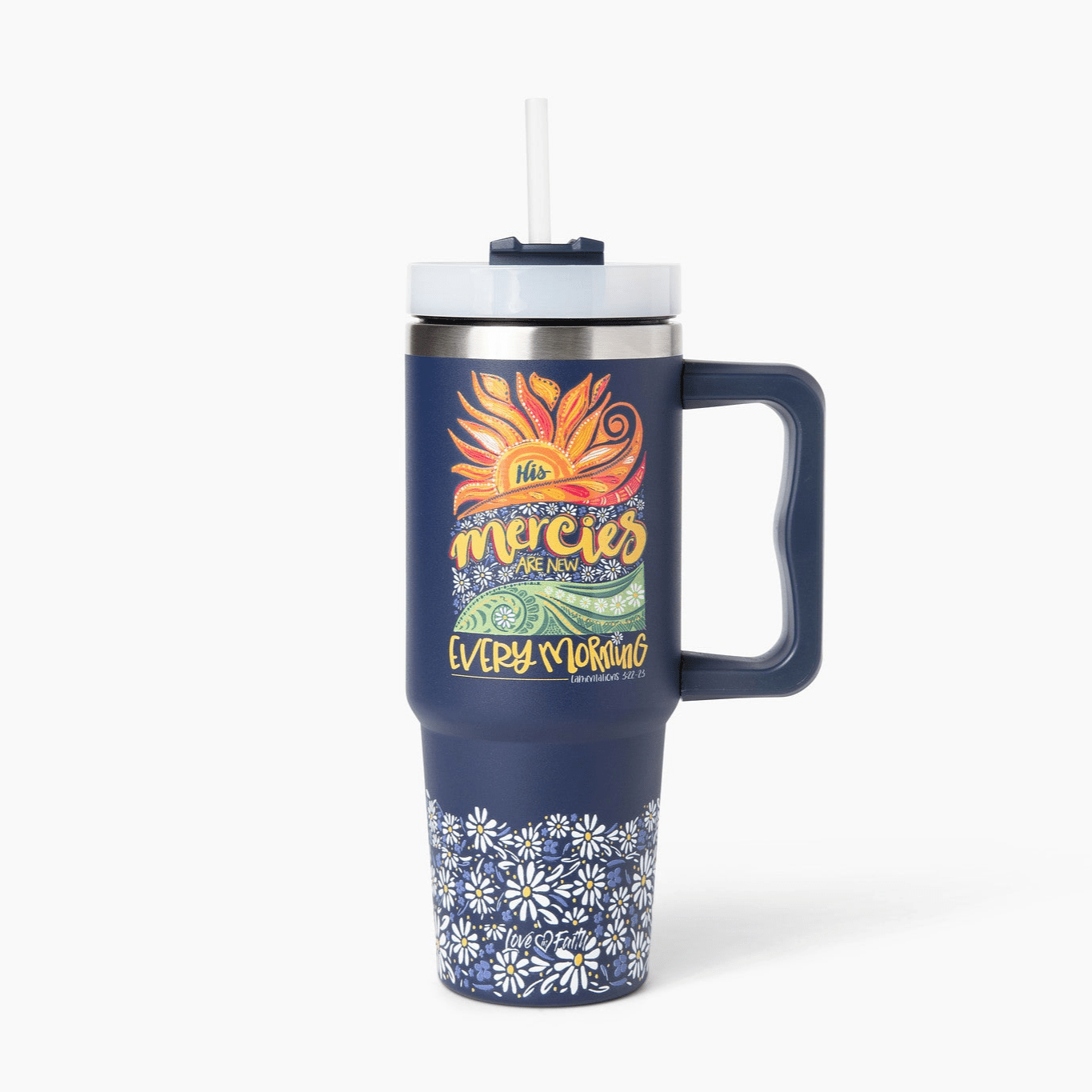 His Mercies are New Sunrise Stainless Steel 30oz Tumbler With Handle