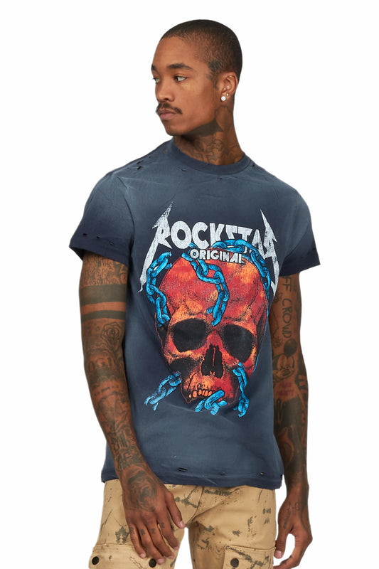 Clester Navy Graphic T-Shirt