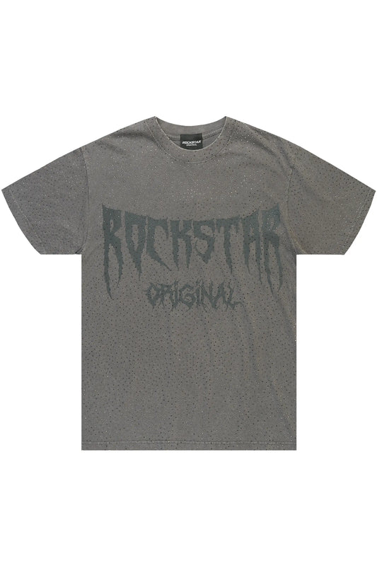 Andros Grey Graphic Rhinestone T-Shirt