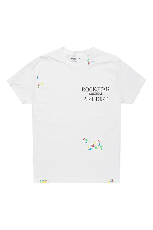 Boys Palmer White Graphic T-Shirt Style001