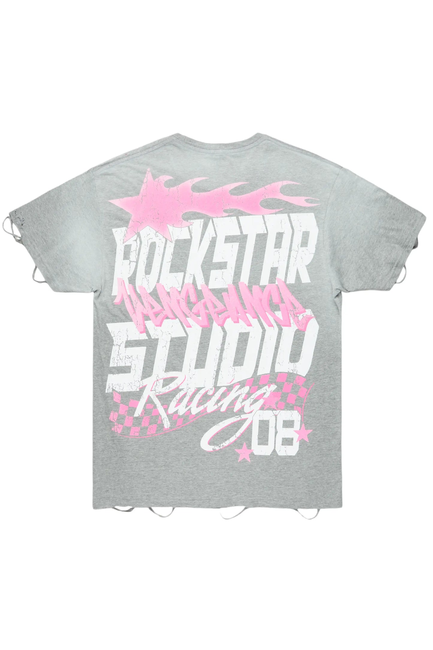 Anneso Grey Oversize Graphic T-Shirt