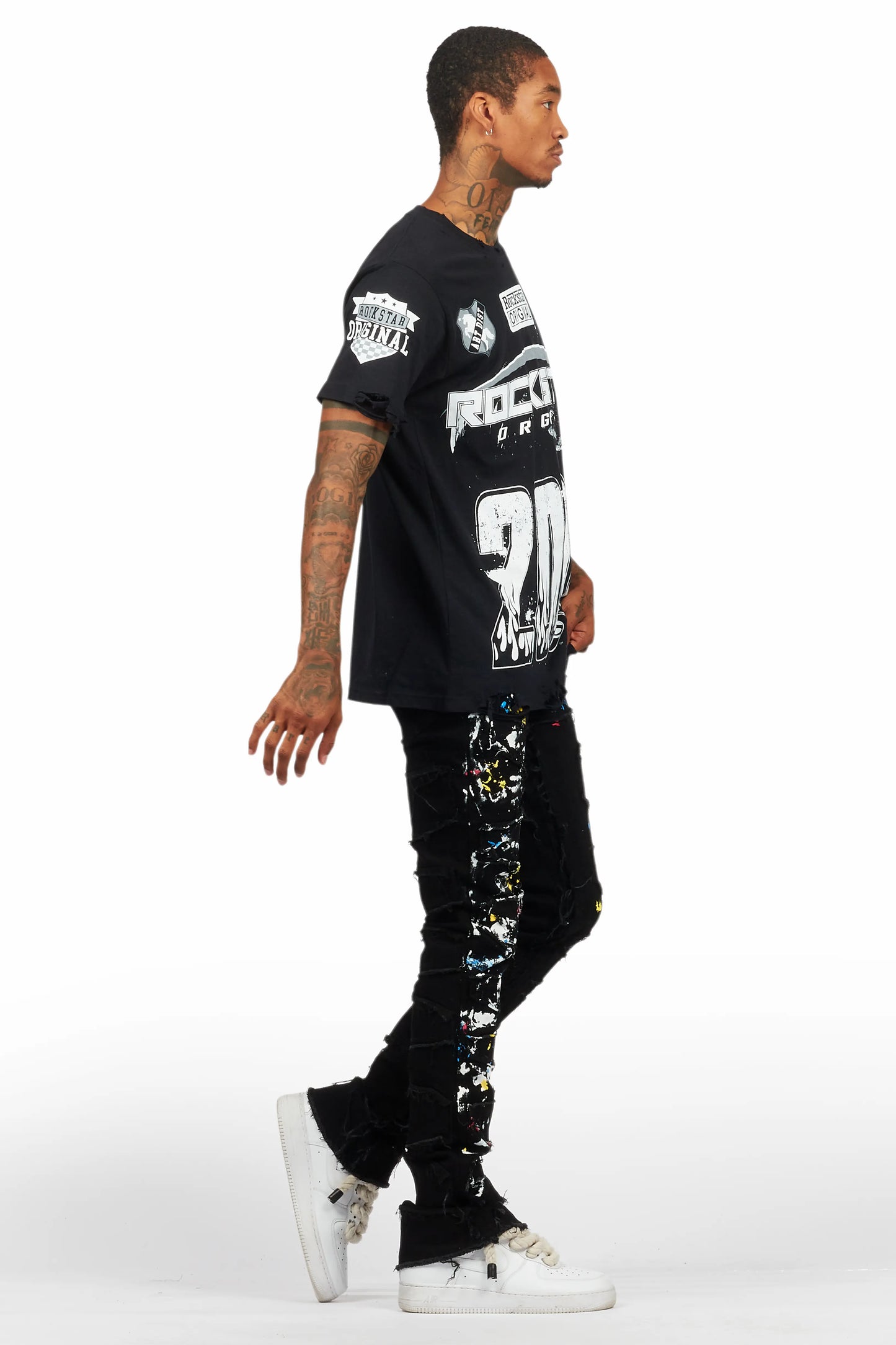 Amos Black Graphic T-Shirt