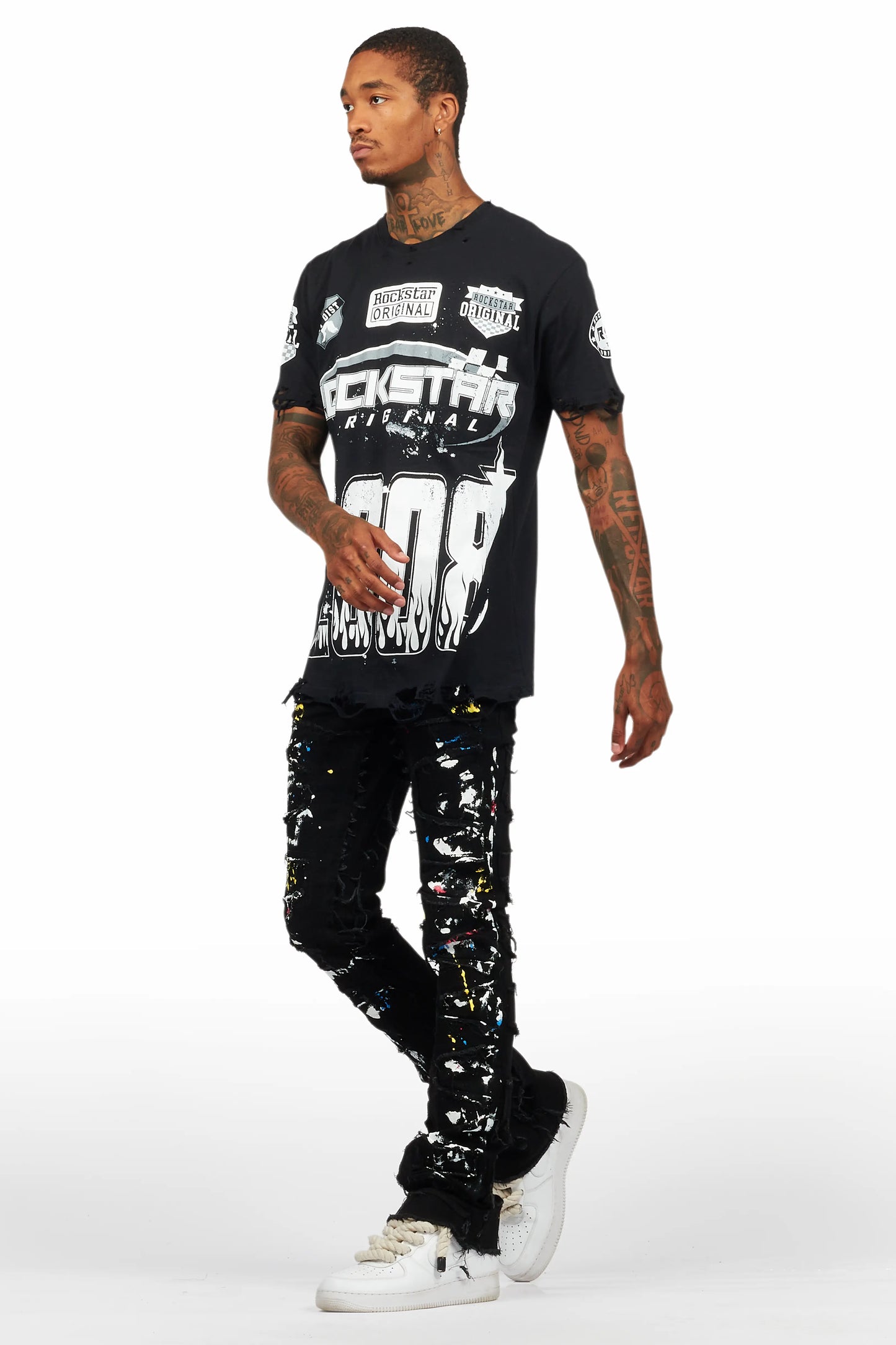 Amos Black Graphic T-Shirt