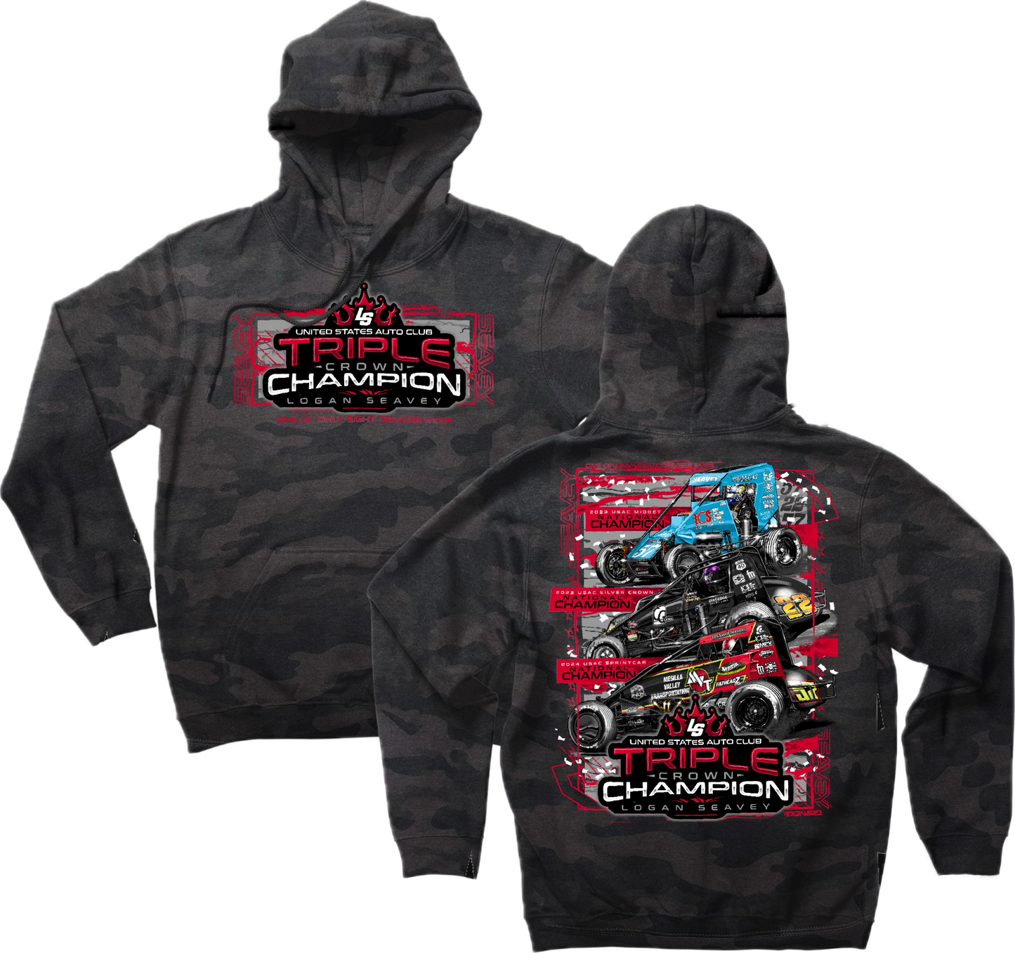 Triple Crown Champion Hoodie - Black Camo