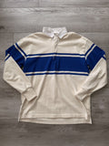 1920 Dehen 1920 Rugby Polo Knit Stripe Top Cream Made In Usa
