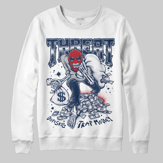 Summit White Navy 4s DopeSkill Sweatshirt Threat Graphic
