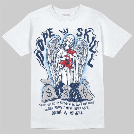 Summit White Navy 4s DopeSkill T-Shirt Angels Graphic