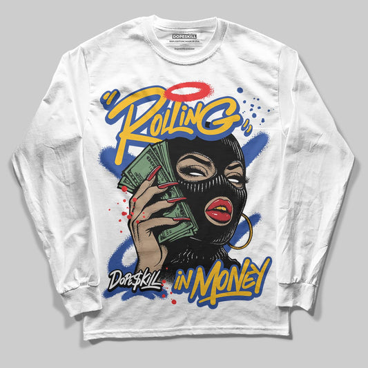 Royal Blue Collection DopeSkill Long Sleeve T-Shirt Rolling in Money Graphic