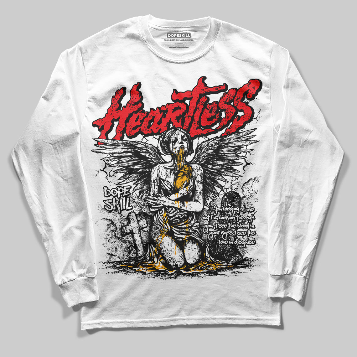 Red Collection DopeSkill Long Sleeve T-Shirt Heartless Graphic