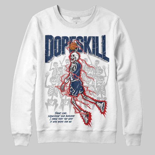 Summit White Navy 4s DopeSkill Sweatshirt Thunder Dunk Graphic