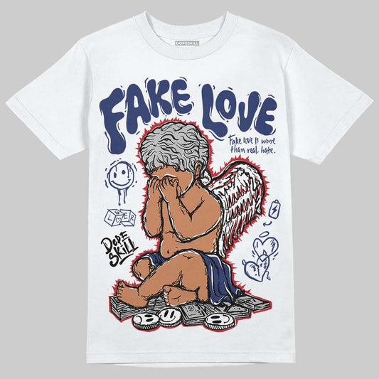 Rare Air Deep Royal Blue 1s DopeSkill T-Shirt False Love Graphic
