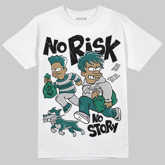 Gel 1130 White Dark Neptune DopeSkill T-Shirt No Risk No Story Graphic