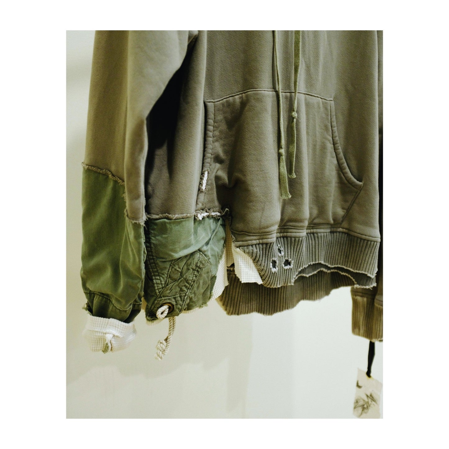 ARMY GREEN FRAGMENT HOODIE - Greg Lauren X Brandon Lake Style001
