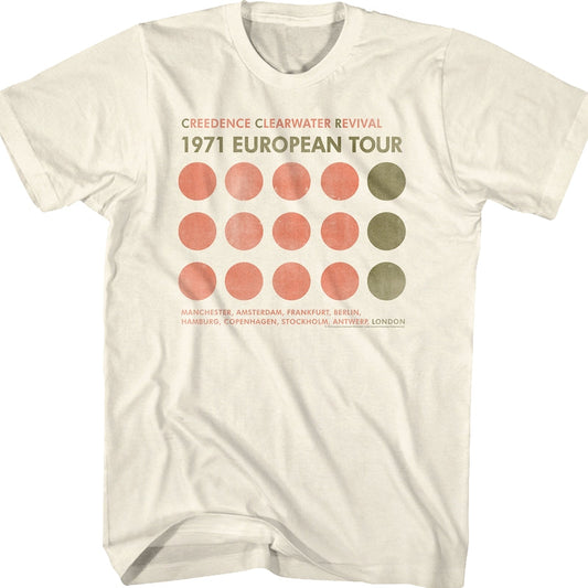 AC 1971 European Tour Creedence Clearwater Revival T-Shirt