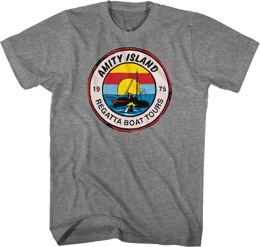 1975 Amity Island Regatta Boat Tours Jaws T-Shirt