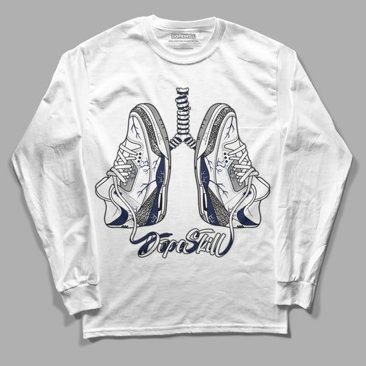 Midnight Navy 3s DopeSkill Long Sleeve T-Shirt Breathe Graphic
