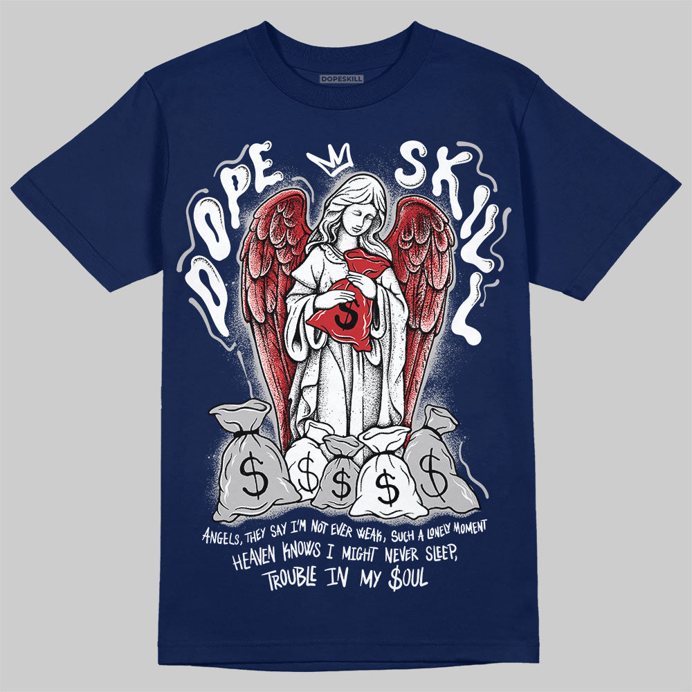 Summit White Navy 4s DopeSkill T-Shirt Angels Graphic