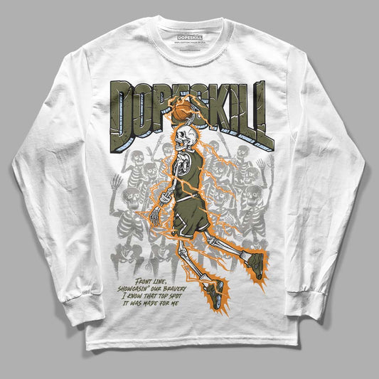 Olive 5s DopeSkill Long Sleeve T-Shirt Thunder Dunk Graphic