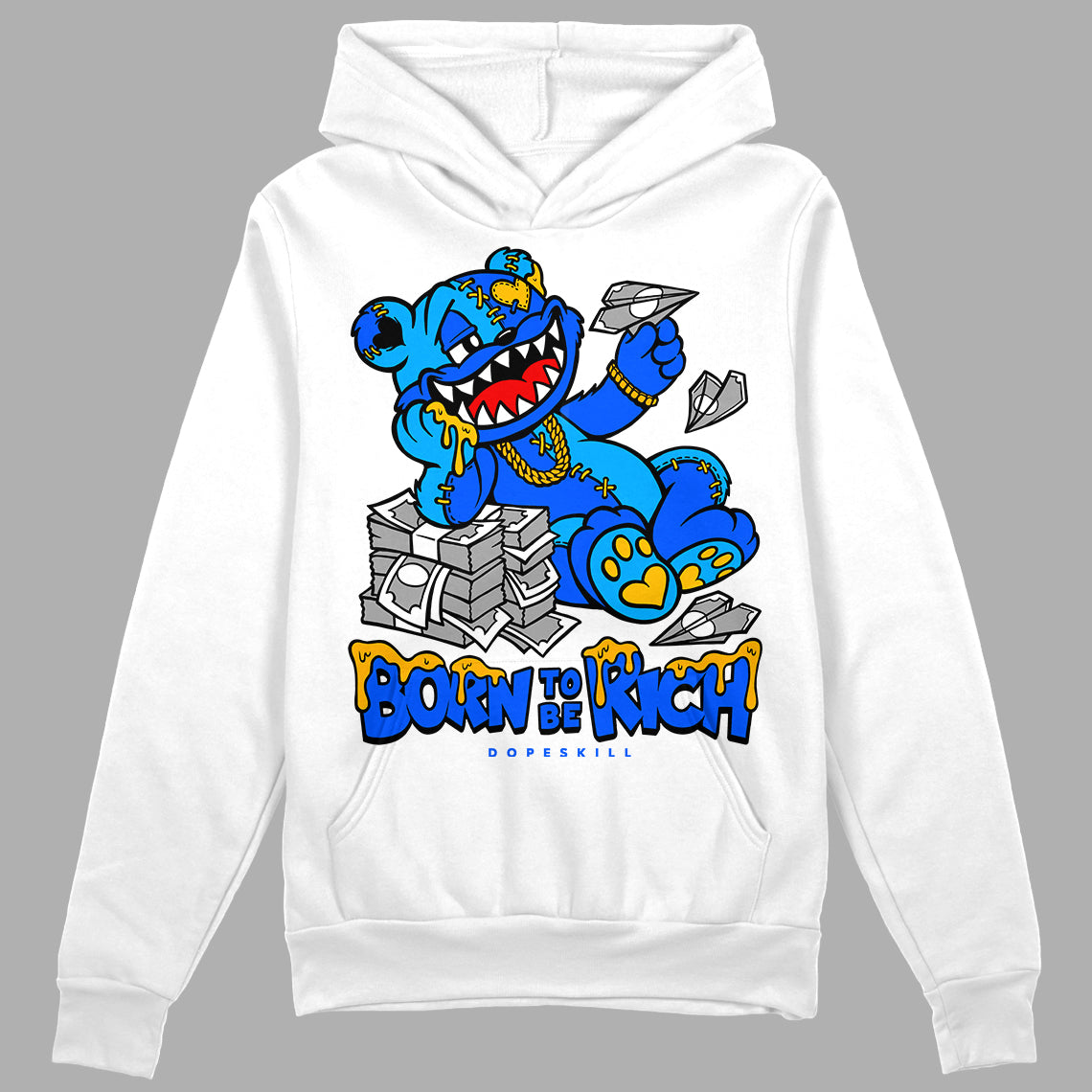 Royal Blue Collection DopeSkill Hoodie Sweatshirt Born To Be Rich Graphic