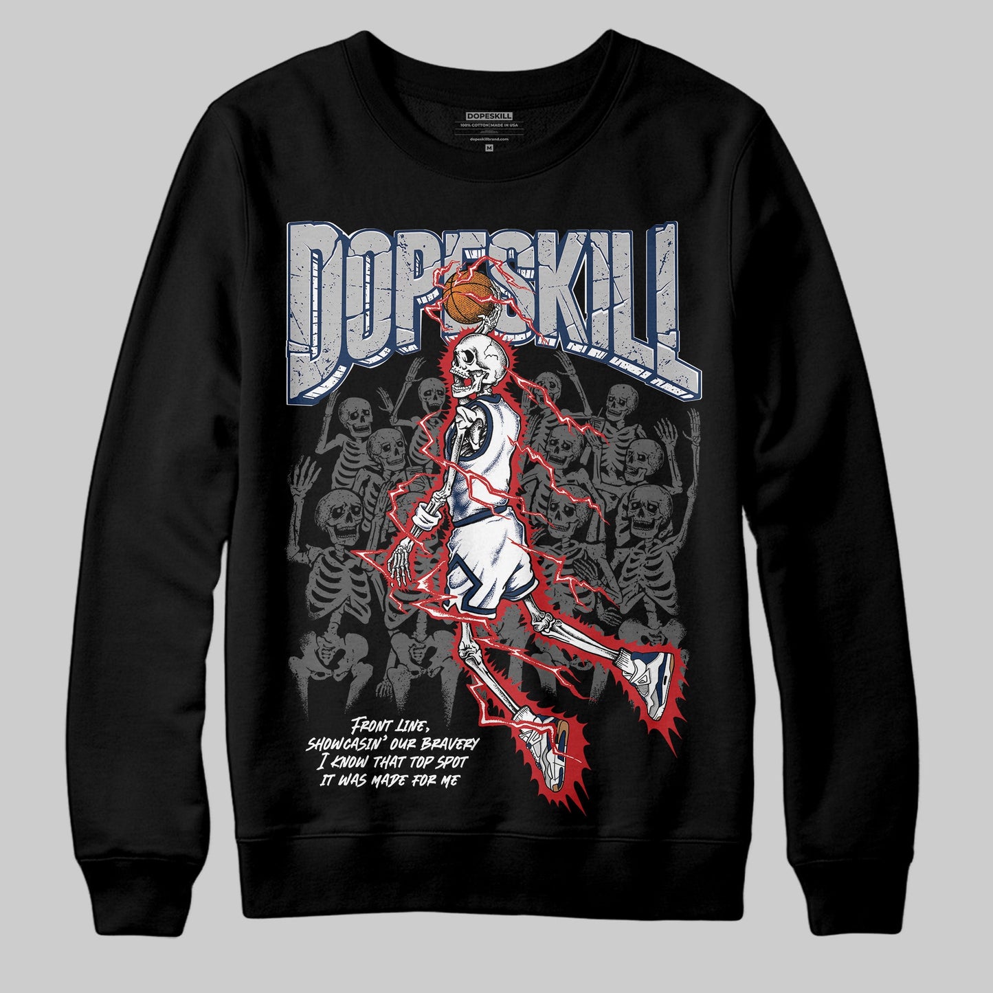 Summit White Navy 4s DopeSkill Sweatshirt Thunder Dunk Graphic