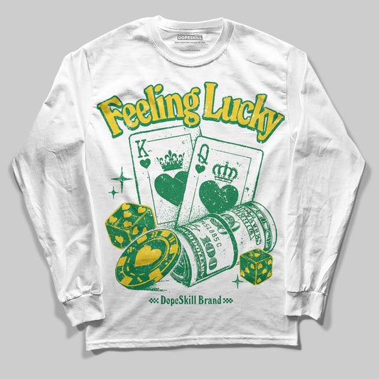 Green Collection DopeSkill Long Sleeve T-Shirt Feeling Lucky Graphic