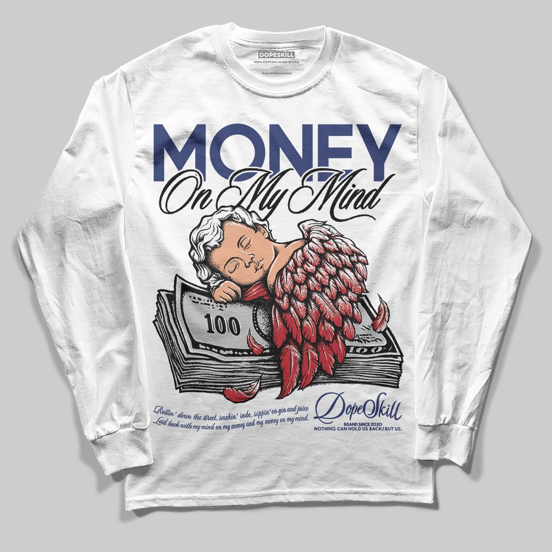 Rare Air Deep Royal Blue 1s DopeSkill Long Sleeve T-Shirt MOMM Graphic